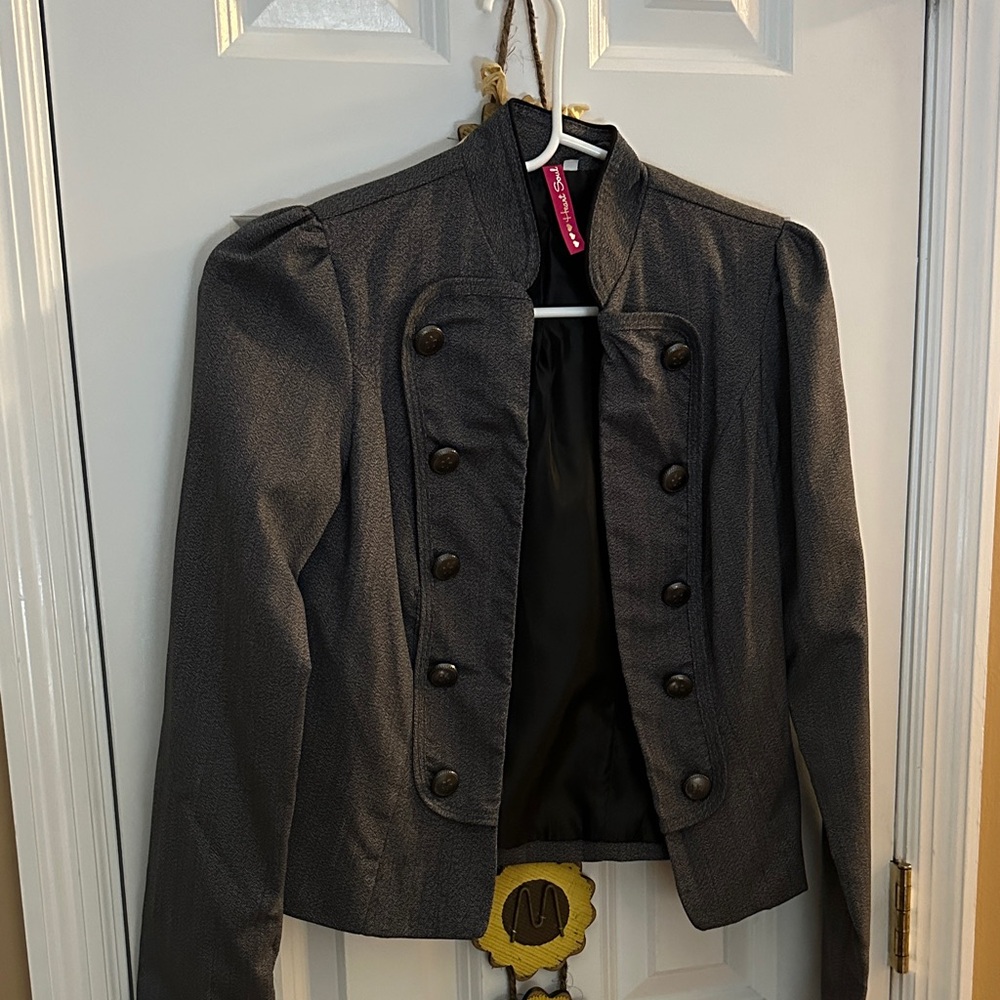 Heart Soul Charcoal Double-Breasted Blazer